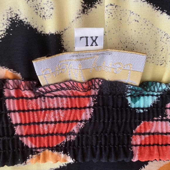 Terry Ward women’s vintage 90’s heart print buttoned midi skirt Sz XL Multi - Picture 3 of 6